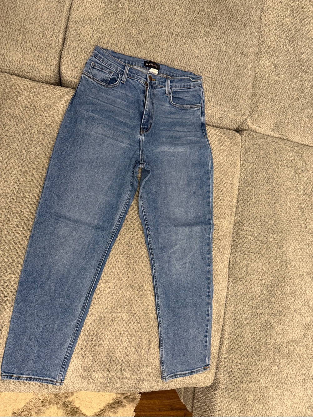 Fashion Nova Women's Straight Leg Jeans - Light Blue Denim